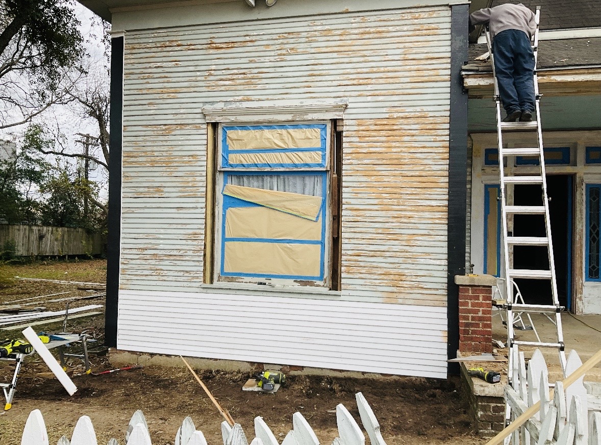 Siding repair — after