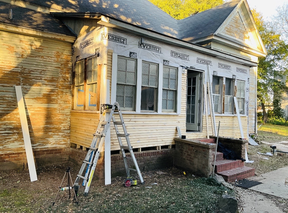 Siding repair — before